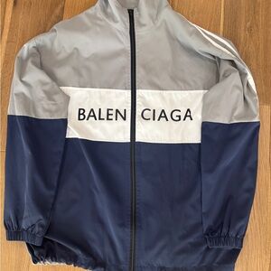 Men’s Balenciaga Colorblock Logo Windbreaker Jacket